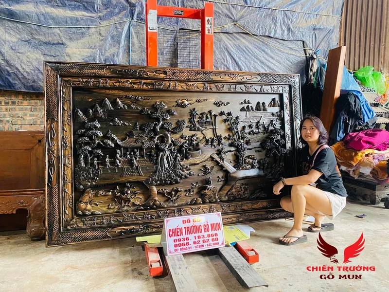 Tranh Đục Cảnh Đồng Quê