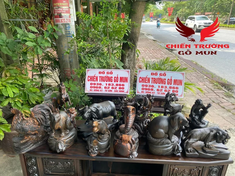 Trọn Bộ 12 Con Giáp Gỗ Mun